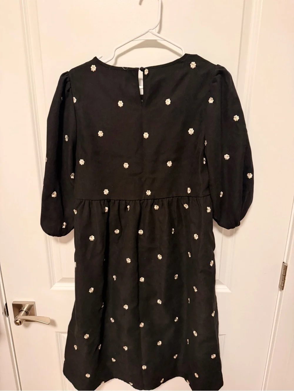 Black Floral Embroidered Women’s Dress